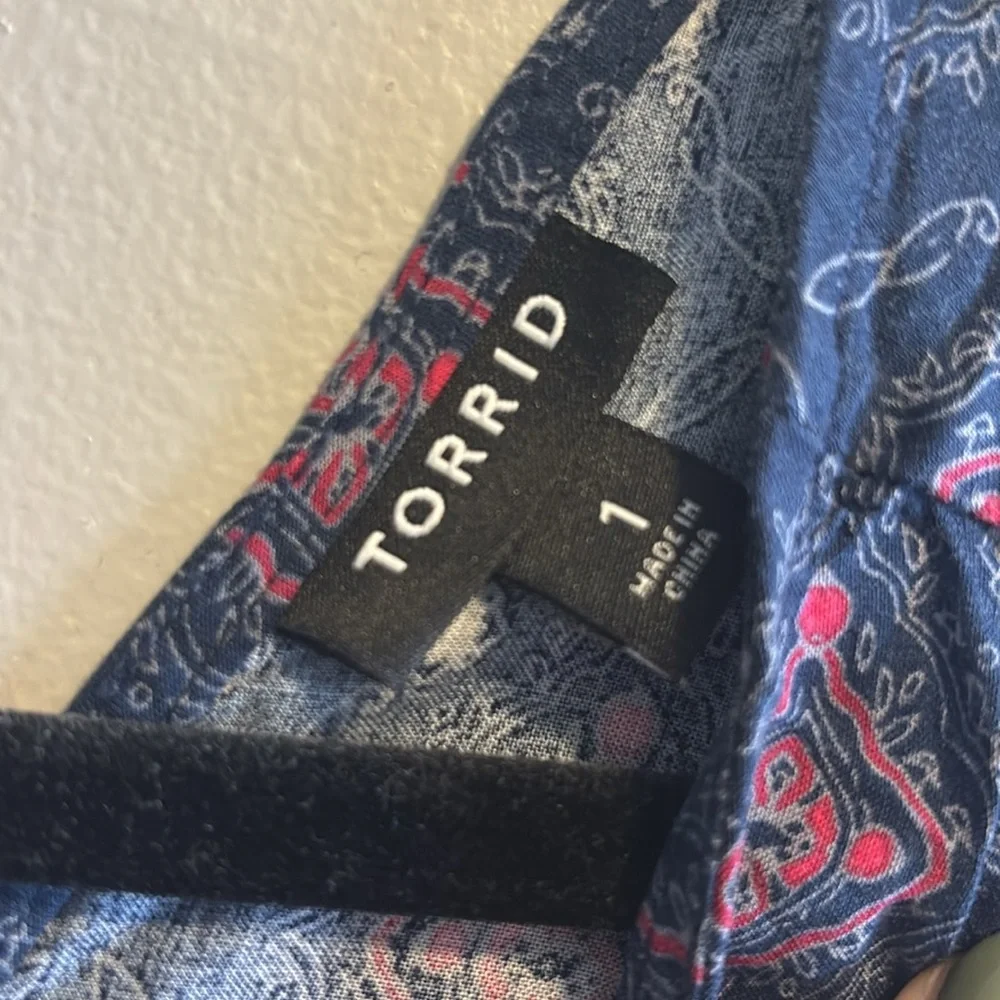 Torrid Navy and Red Patterned Sleeveless Dress, Size 1 - Picture 5 of 9